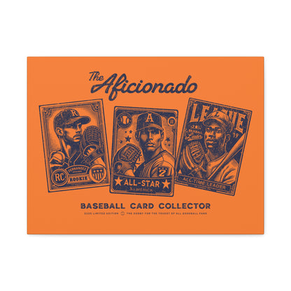 The Aficionado Baseball Card Collector Wall Art Canvas_Orange