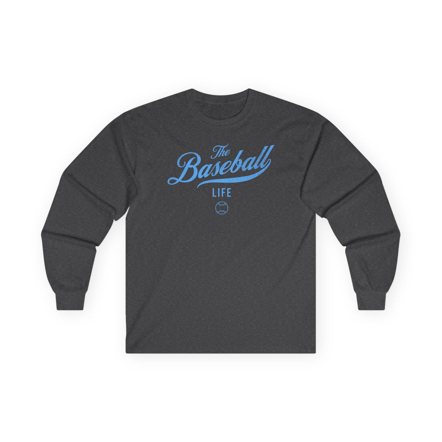 The Baseball Life Long Sleeve T-Shirt_Carolina Blue Print