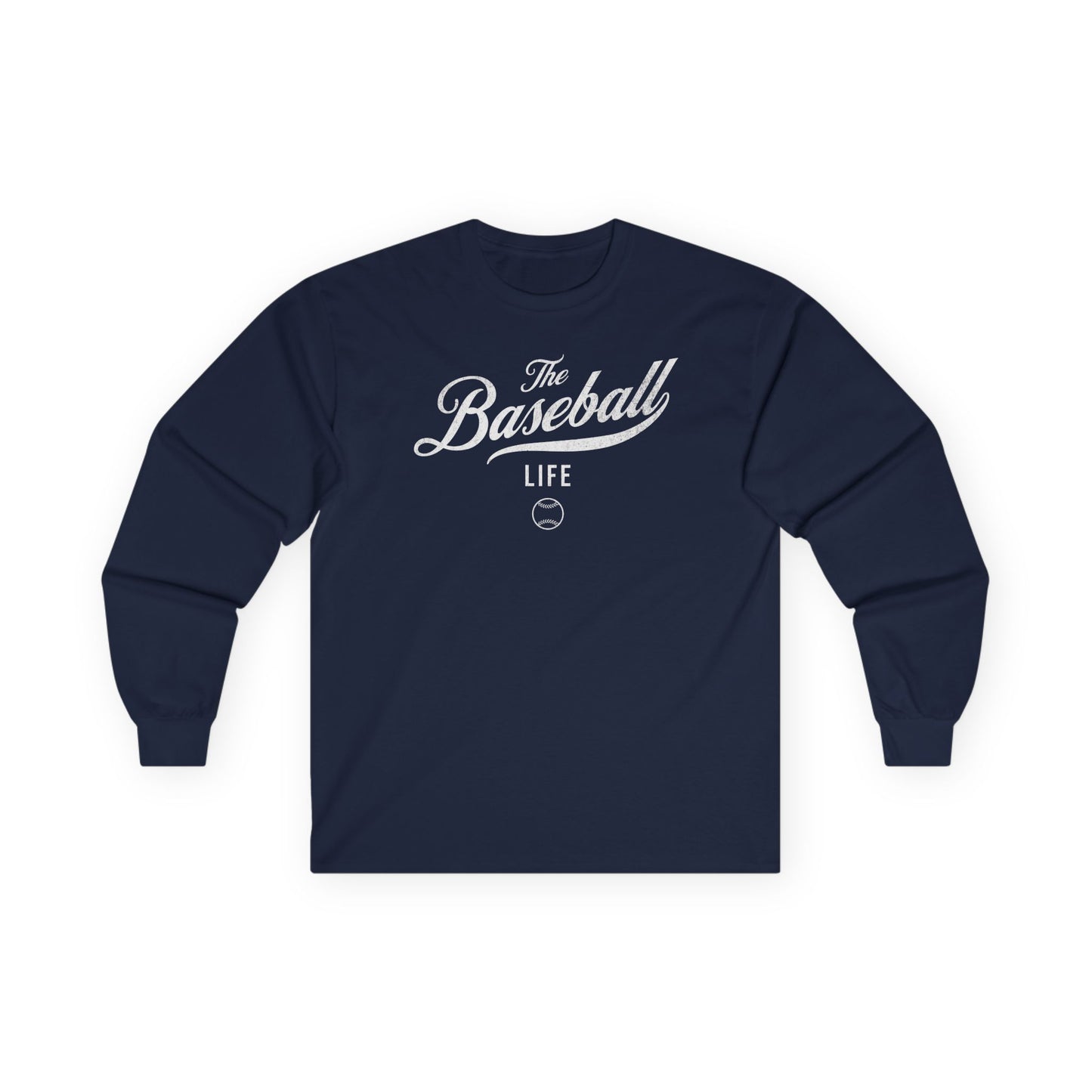 The Baseball Life Long Sleeve T-Shirt_White Print