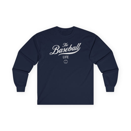 The Baseball Life Long Sleeve T-Shirt_White Print