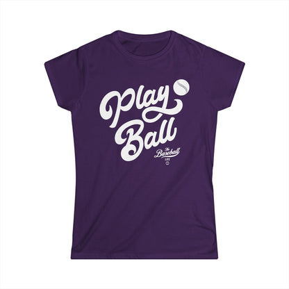 Play Ball Script Women's Baseball T-Shirt