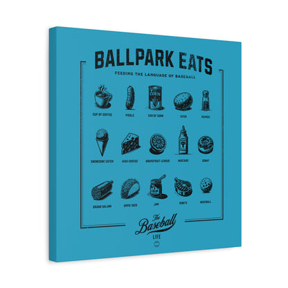 Ballpark Eats_Feeding the Language of Baseball Wall Art Canvas_Aqua