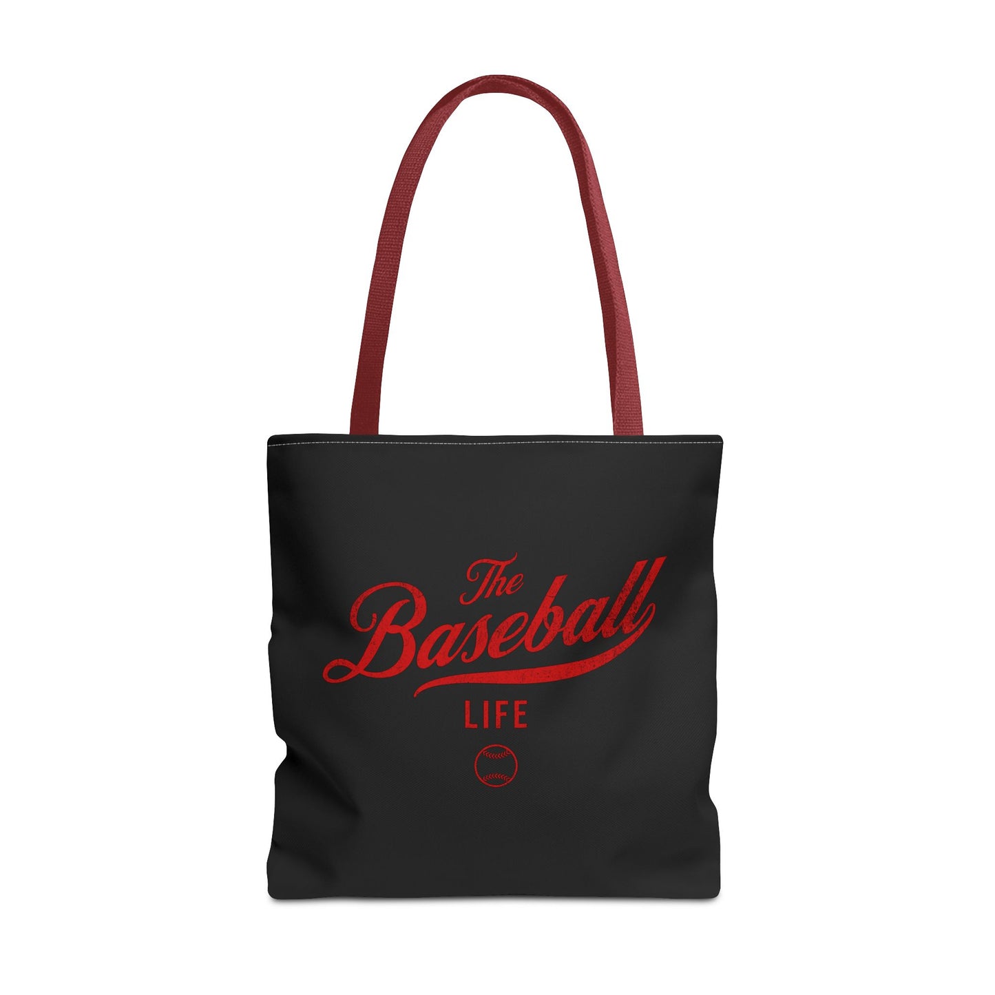The Baseball Life Tote Bag_Black w Red Print