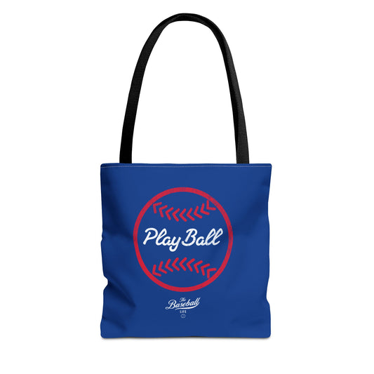 Baseball Icon Play Ball Tote Bag_Royal Blue