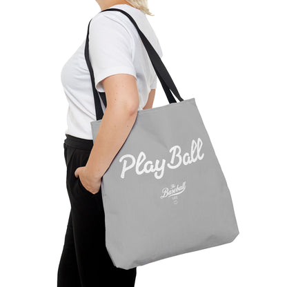 Play Ball Tote Bag_Light Gray with White Print