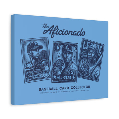 The Aficionado Baseball Card Collector Wall Art Canvas_Carolina Blue