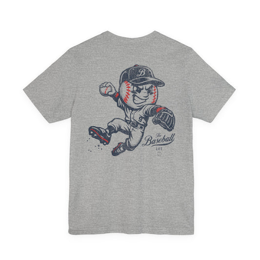 Mr. Baseball Mascot Leaping Throw T-Shirt