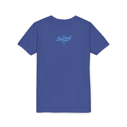 Youth The Baseball Life Classic Script T-Shirt_Carolina Blue Print