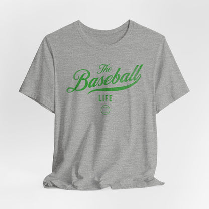The Baseball Life Classic Script T-Shirt_Green Print