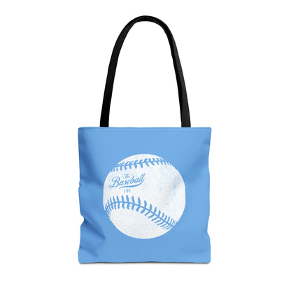 Weathered Baseball Tote Bag_Carolina Blue