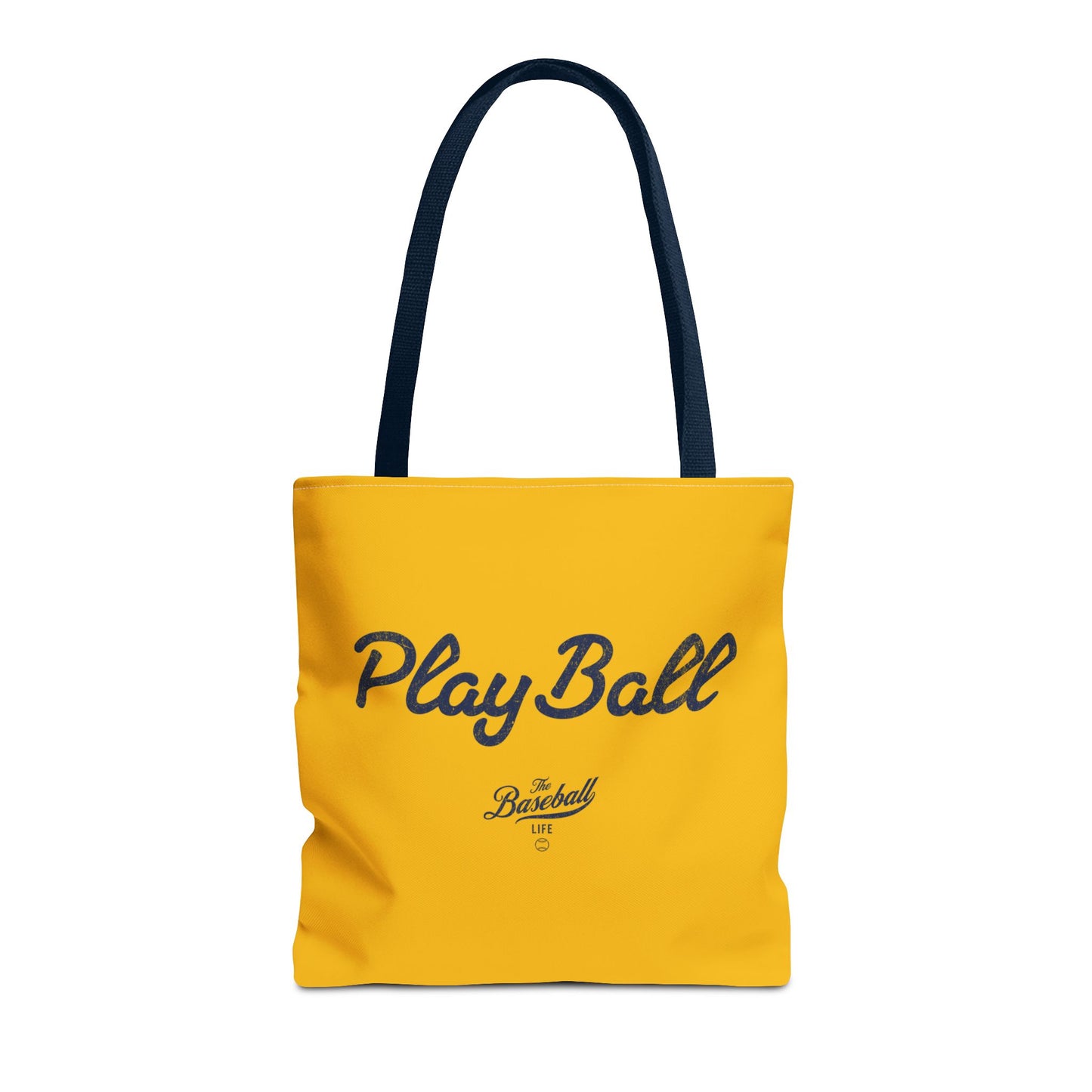 Play Ball Tote Bag_Yellow Gold with Navy Print