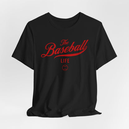 The Baseball Life Classic Script T-Shirt_Red Print