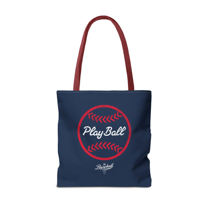 Baseball Icon Play Ball Tote Bag_Navy