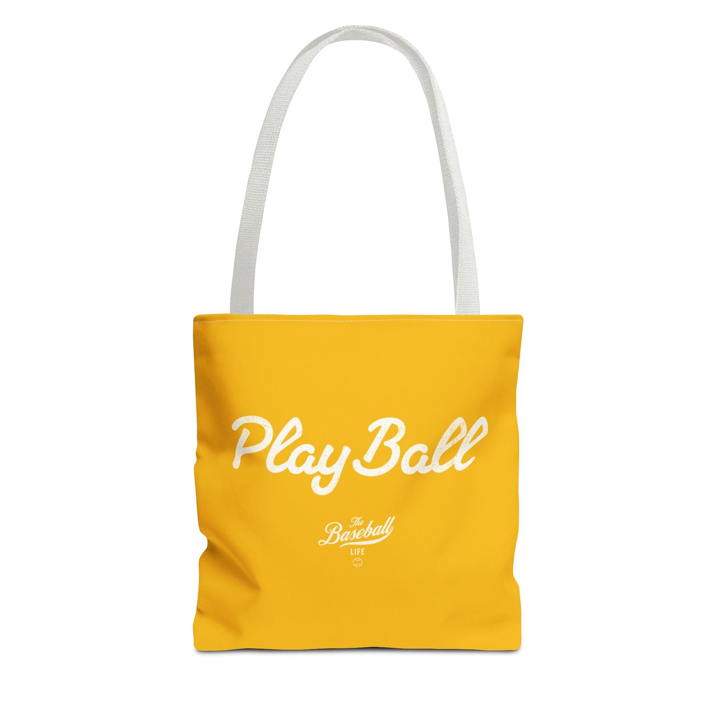 Play Ball Tote Bag_Yellow Gold with White Print