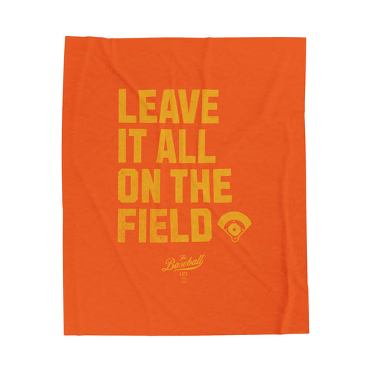 Velveteen Plush Blanket_Leave It All On The Field_Orange
