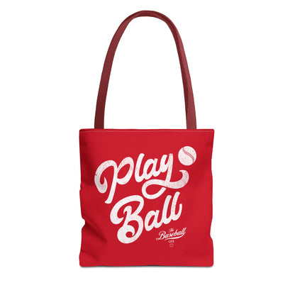 Play Ball Script Tote Bag