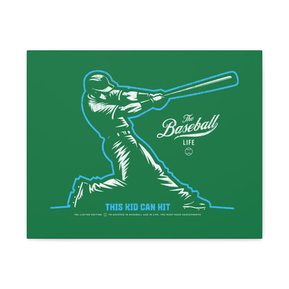 This Kid Can Hit Wall Art Canvas_Green