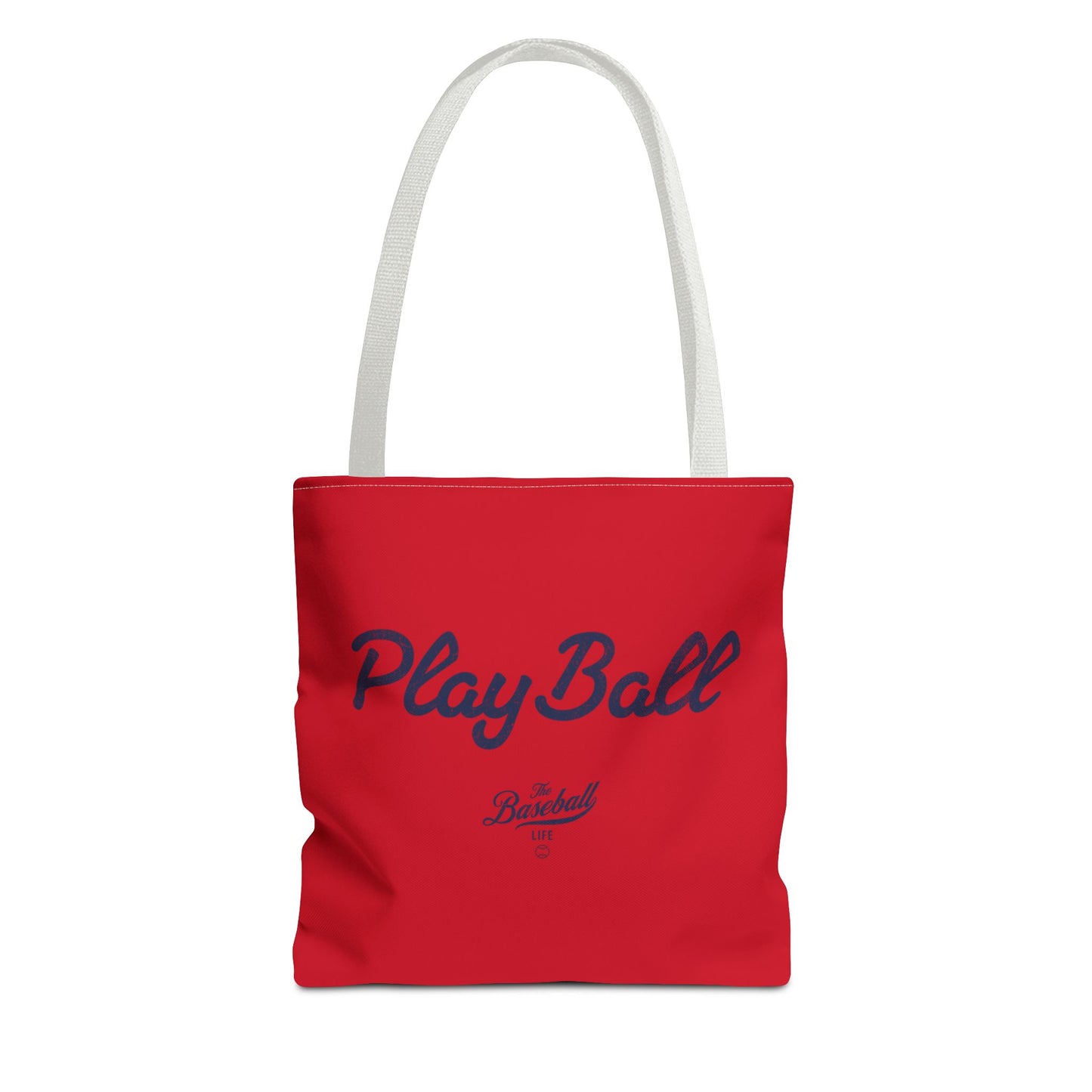 Play Ball Tote Bag_Red with Navy Print