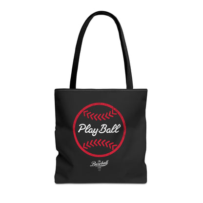 Baseball Icon Play Ball Tote Bag_Black