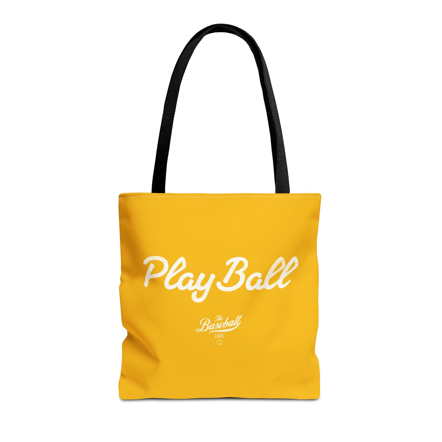 Play Ball Tote Bag_Yellow Gold with White Print