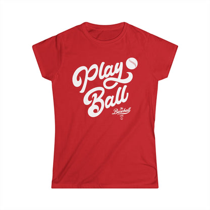Play Ball Script Women's Baseball T-Shirt