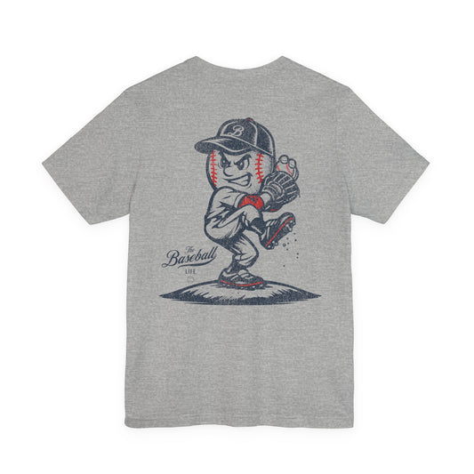 Mr. Baseball Mascot Pitching LEFTY T-Shirt
