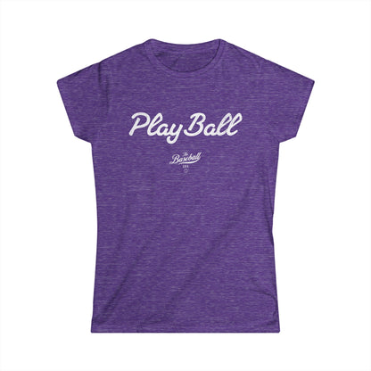 Women's Play Ball Baseball T-Shirt - White Print