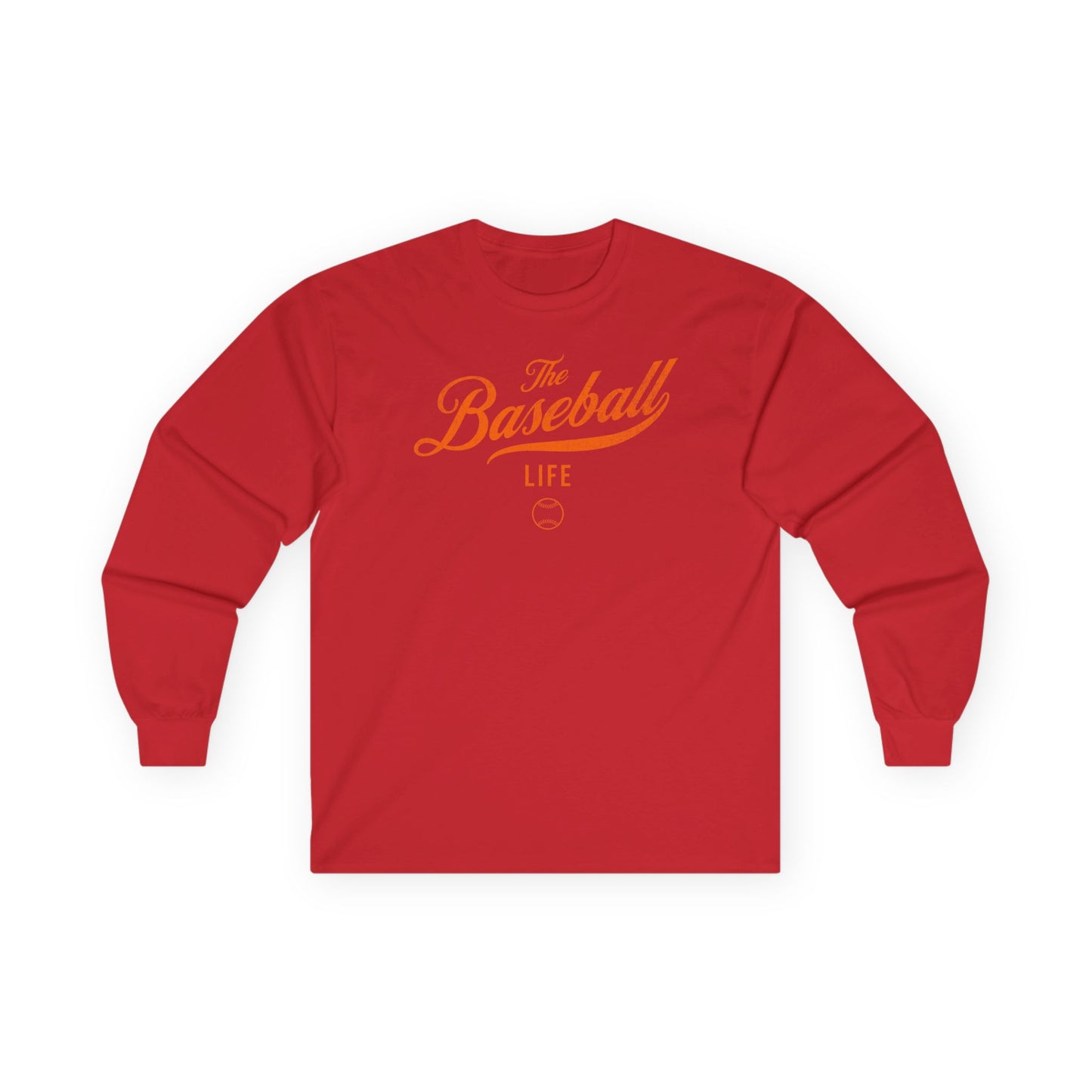 The Baseball Life Long Sleeve T-Shirt_Orange Print