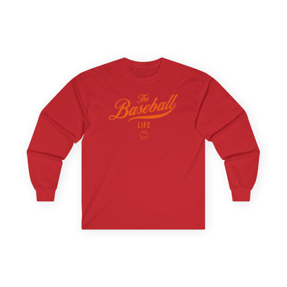 The Baseball Life Long Sleeve T-Shirt_Orange Print