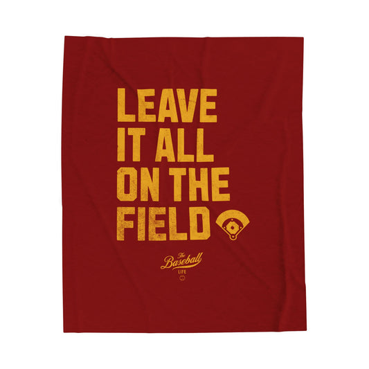 Velveteen Plush Blanket_Leave It All On The Field_Maroon