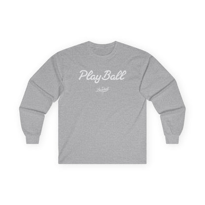 Play Ball_White Print Long-Sleeve T-Shirt
