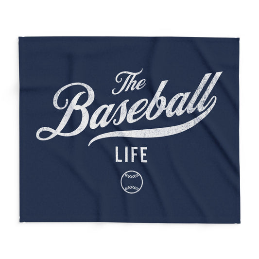 Fleece Blanket_Navy w White Print
