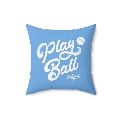 Accent Pillow_Play Ball Script_Carolina Blue