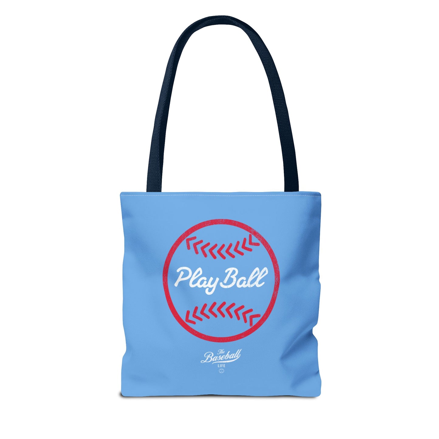 Baseball Icon Play Ball Tote Bag_Carolina Blue