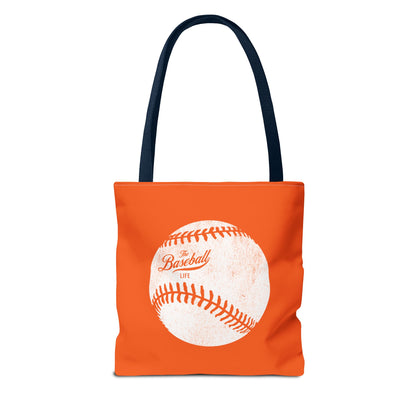 Weathered Baseball Tote Bag_Orange