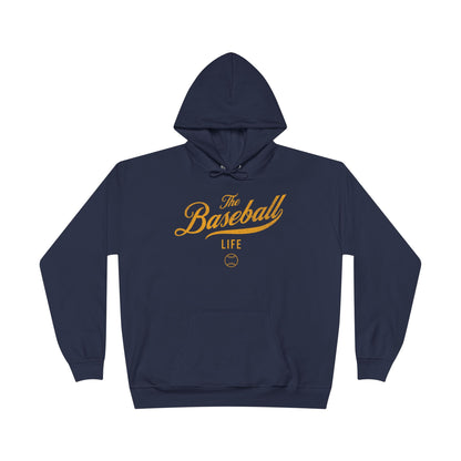 The Baseball Life Hoodie w/Grommets_Yellow Gold Print