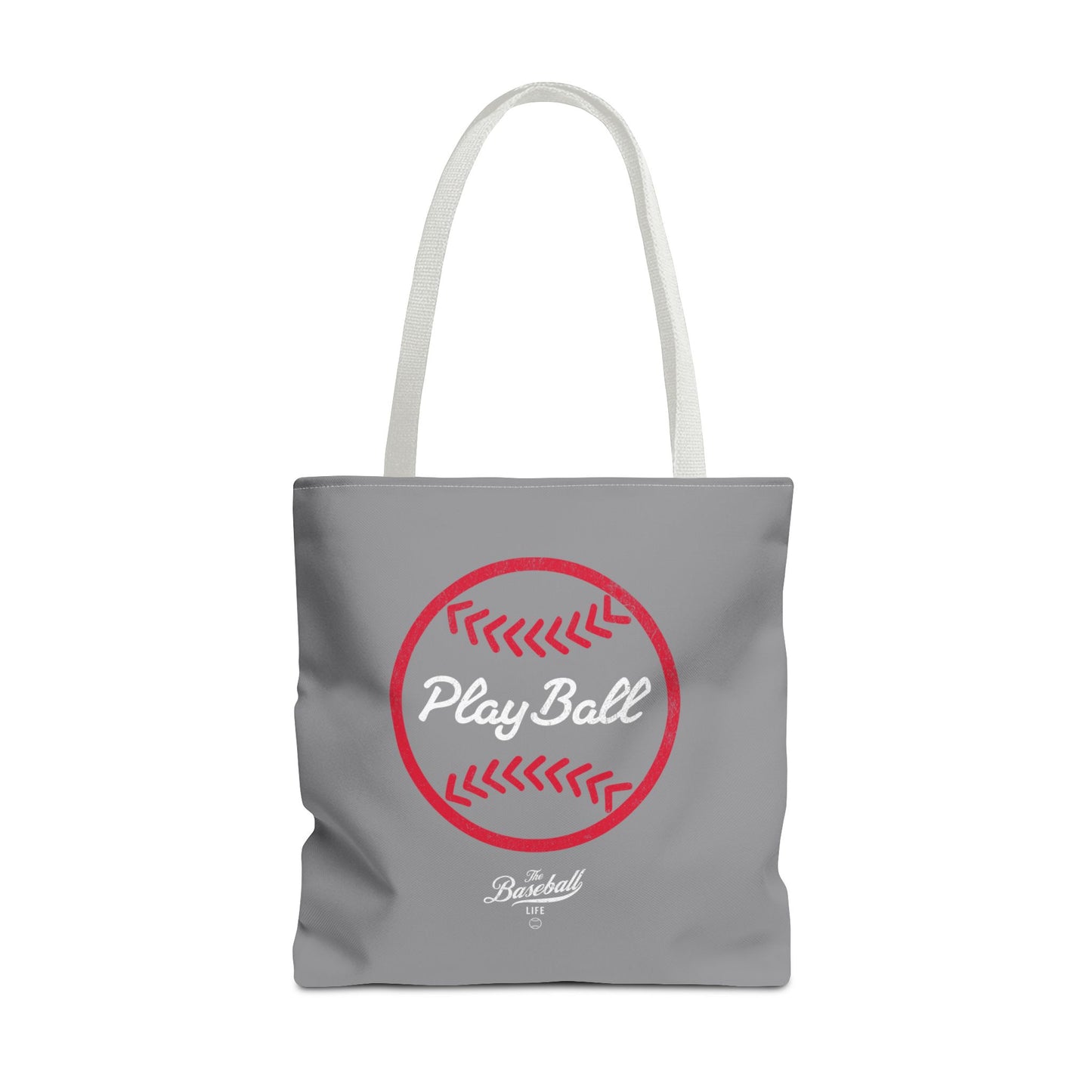 Baseball Icon Play Ball Tote Bag_Gray