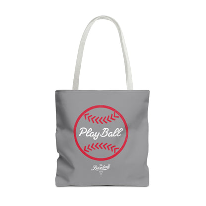 Baseball Icon Play Ball Tote Bag_Gray