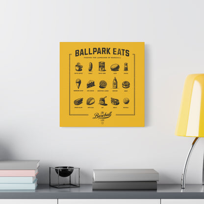 Ballpark Eats_Feeding the Language of Baseball Wall Art Canvas_Yellow Gold