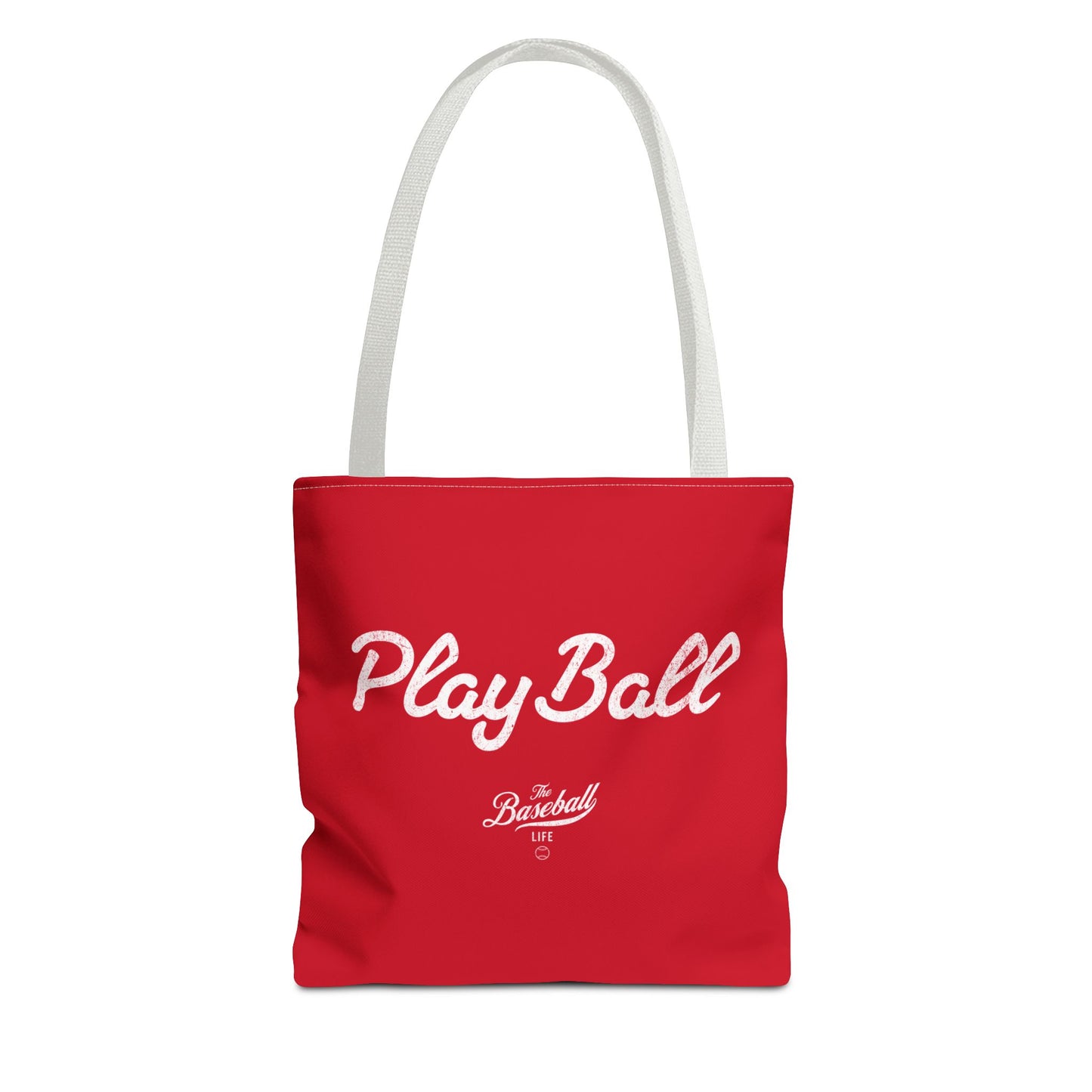 Play Ball Tote Bag_Red with White Print