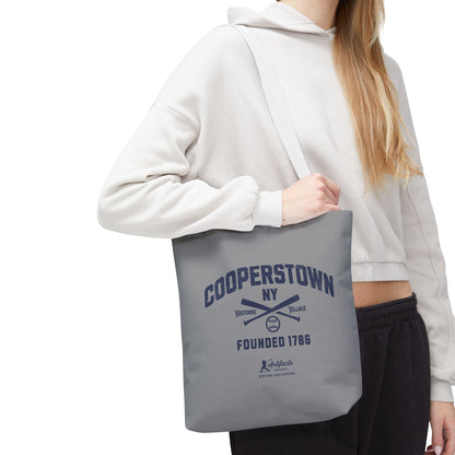 Cooperstown, NY Tote Bag_Gray w Navy Print