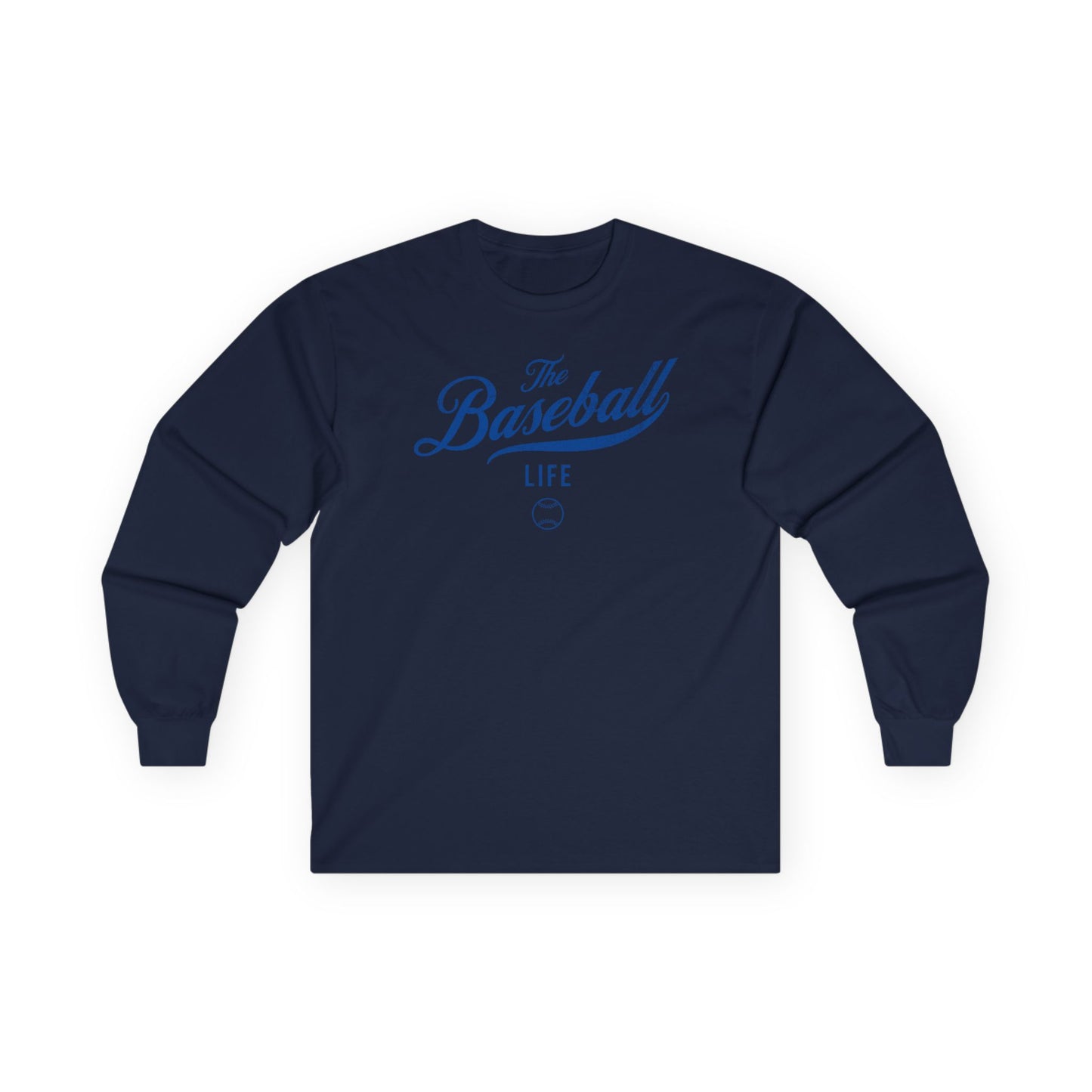The Baseball Life Long Sleeve T-Shirt_Royal Blue Print