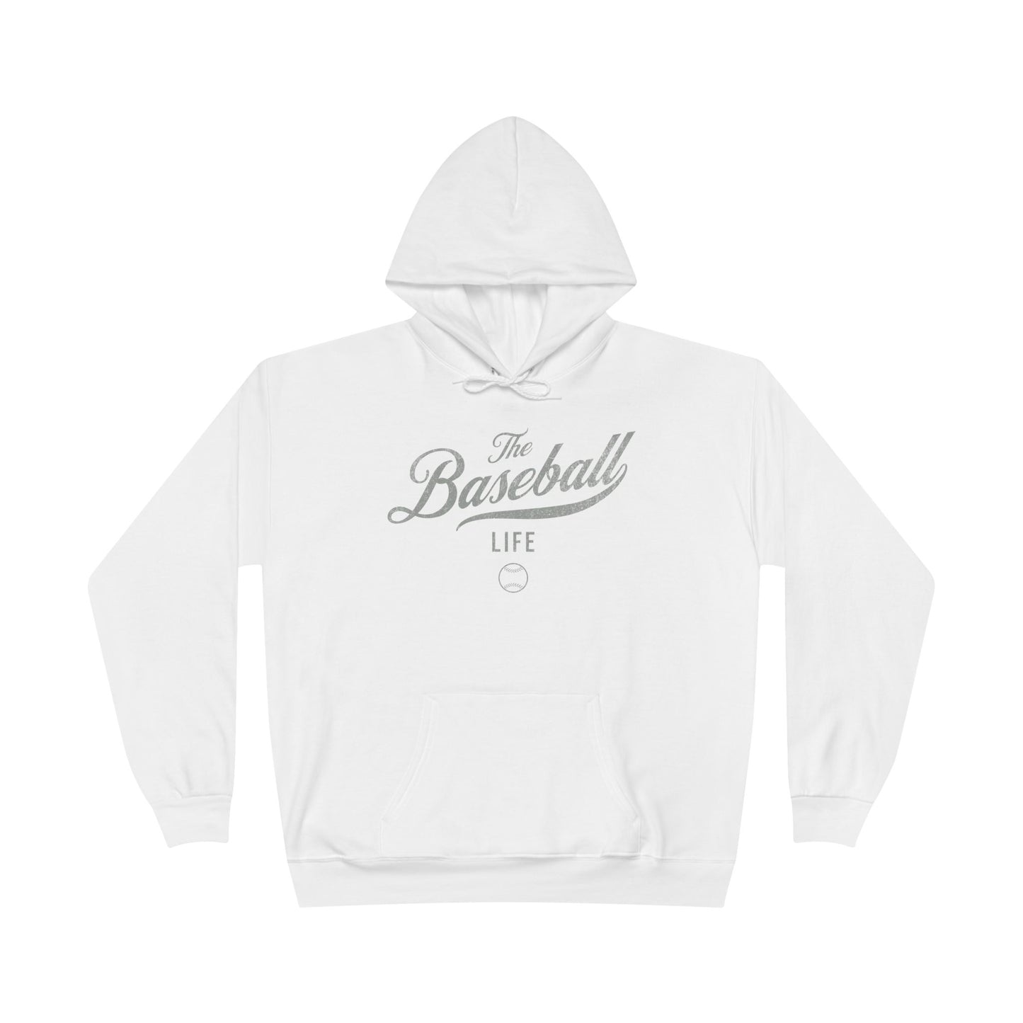 The Baseball Life Hoodie w/Grommets_Silver Gray Print
