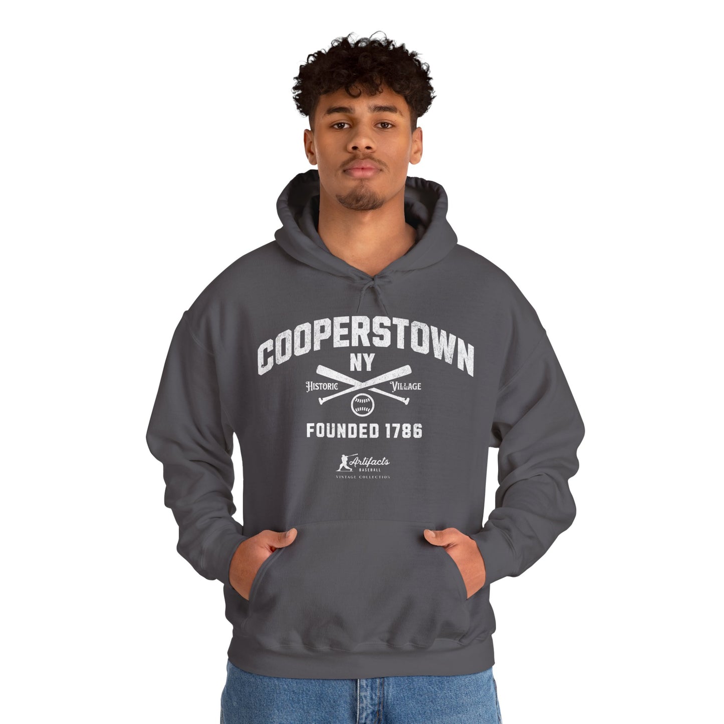 Cooperstown, NY Hoodie - White Print