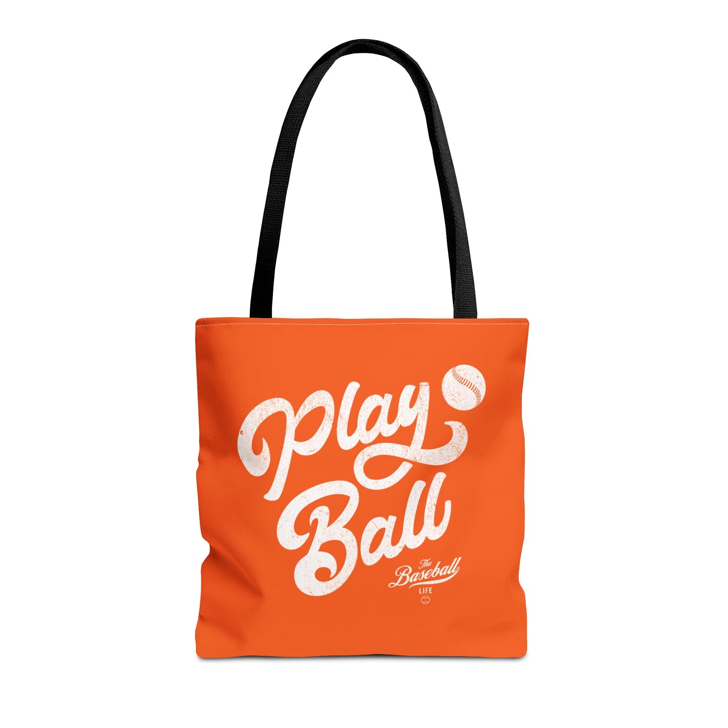 Play Ball Script Tote Bag_Orange