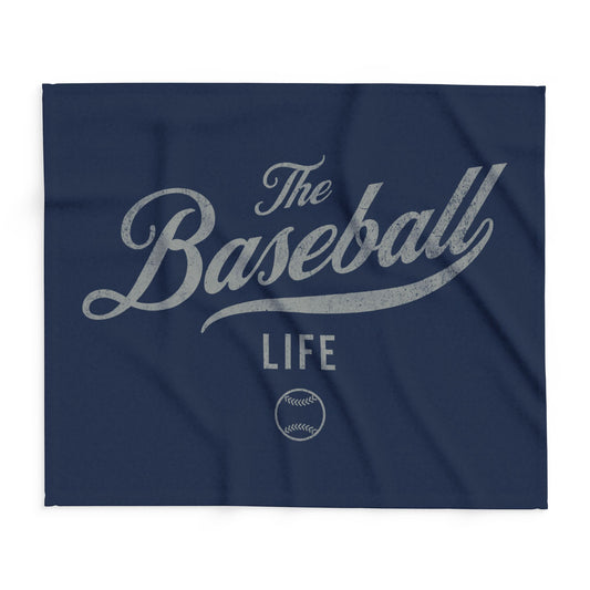 Fleece Blanket_Navy w Silver Gray Print
