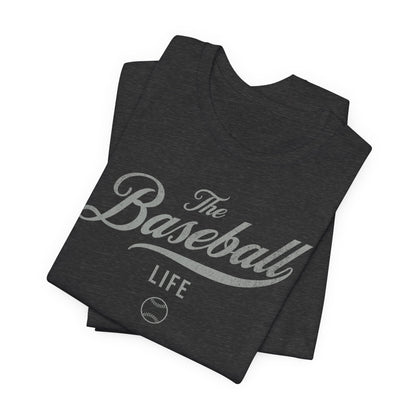 The Baseball Life Classic Script T-Shirt_Silver Gray Print