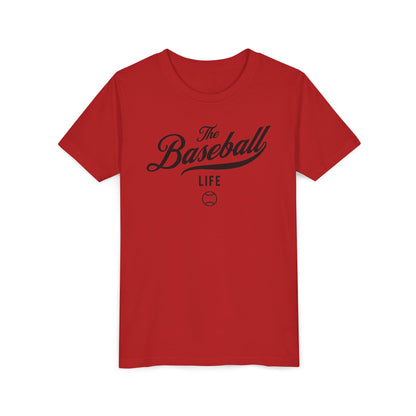 Youth The Baseball Life Classic Script T-Shirt_Black Print