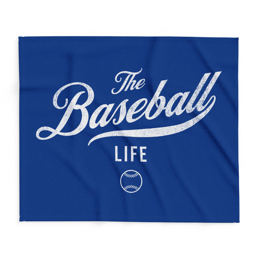 Fleece Blanket_Royal Blue w White Print