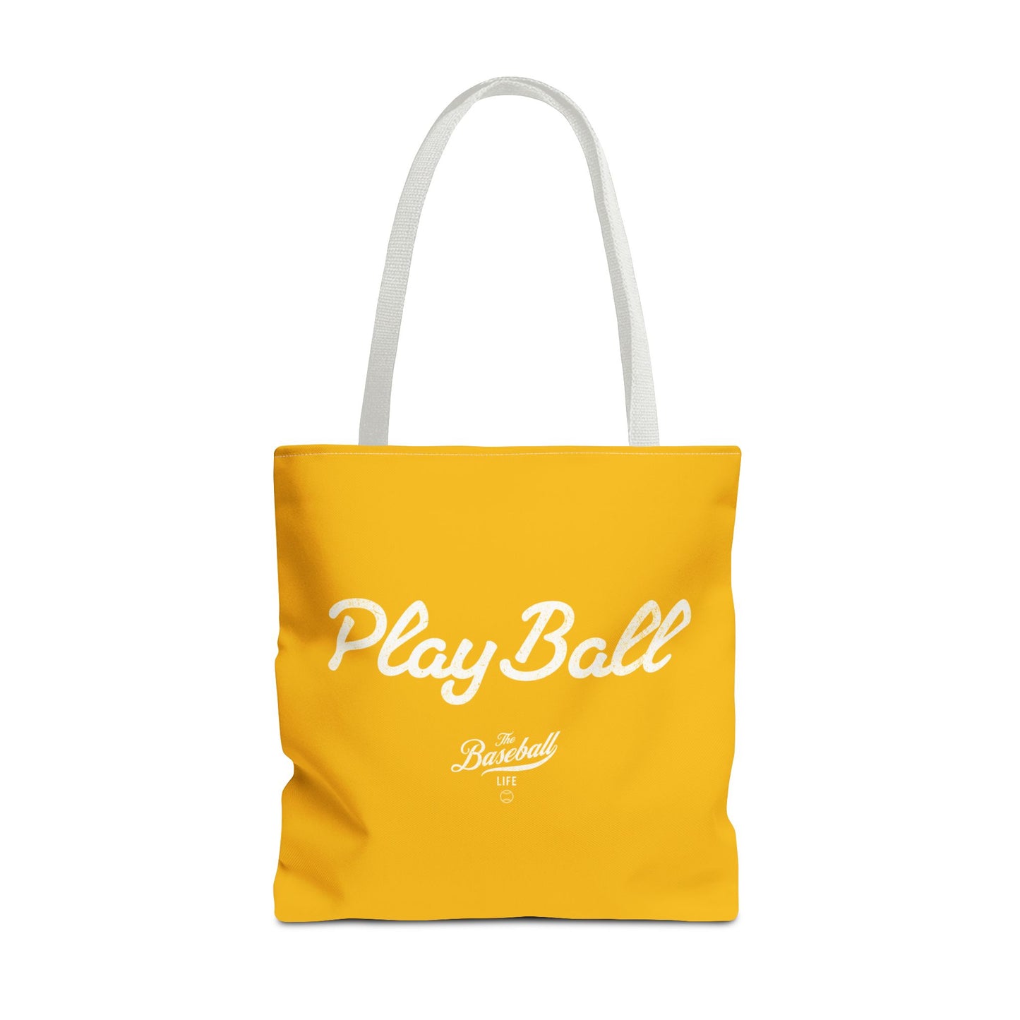 Play Ball Tote Bag_Yellow Gold with White Print